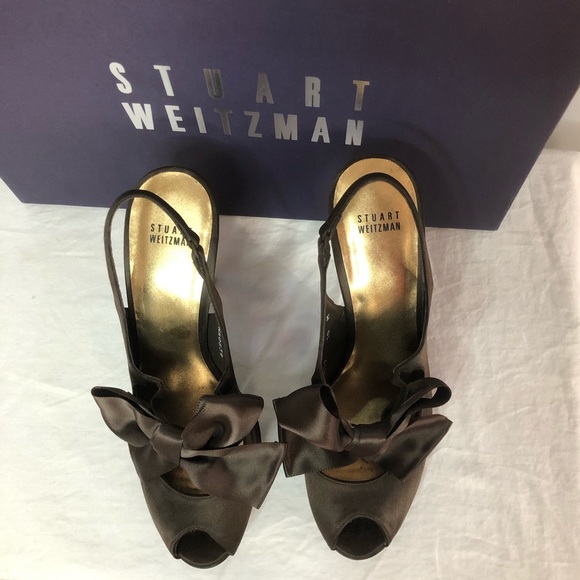 Stuart Weitzman Dorothy Brown Pump Bow Heels 10M - Picture 10 of 17